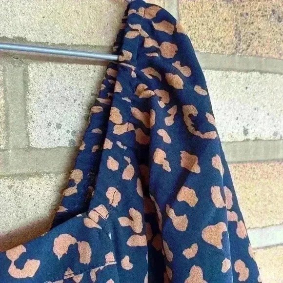 NWT Chelsea28 short sleeve puff sleeve knee length leopard print dress - Picture 6 of 9